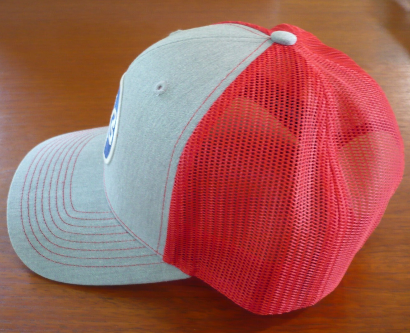 Unique Trucker Snapback Hat Cap Richardson 112 Red Grey Blue Logo Patch Mesh