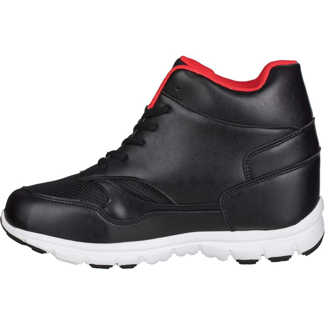 CALTO G3332 – 4 Inches Elevator Height Increase Black & Red Fashion Sneakers