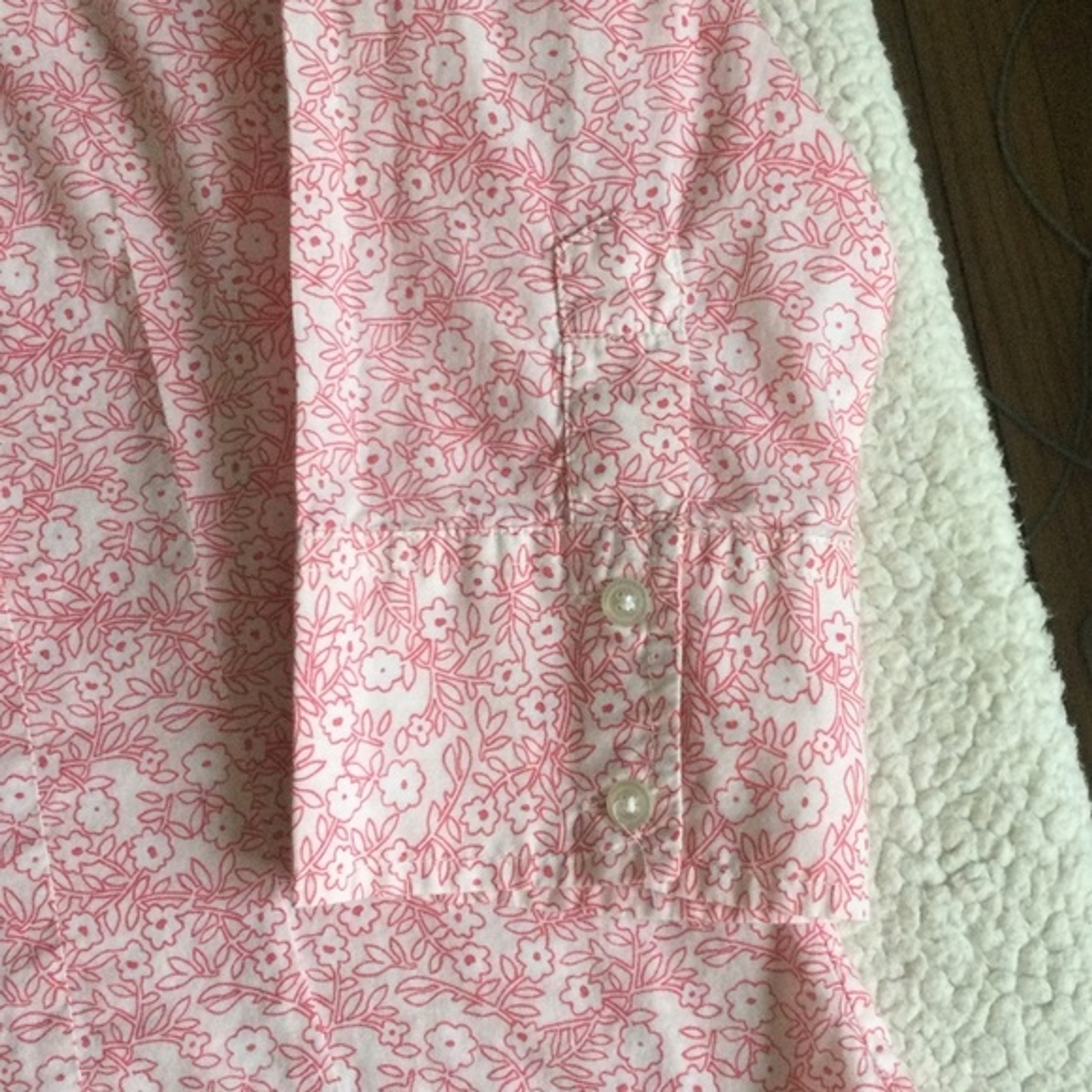 Vintage GAP Floral Button Down Shirt Pink White Y2K – Sz Small