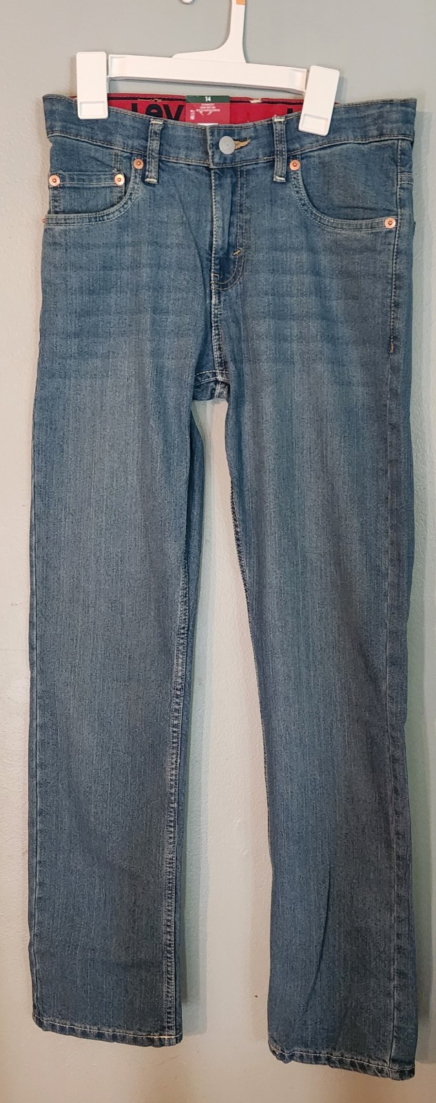 Levi’s Boys 511 Slim Fit Zip Fly & Button Closure Denim Jeans, Size 14-NEW