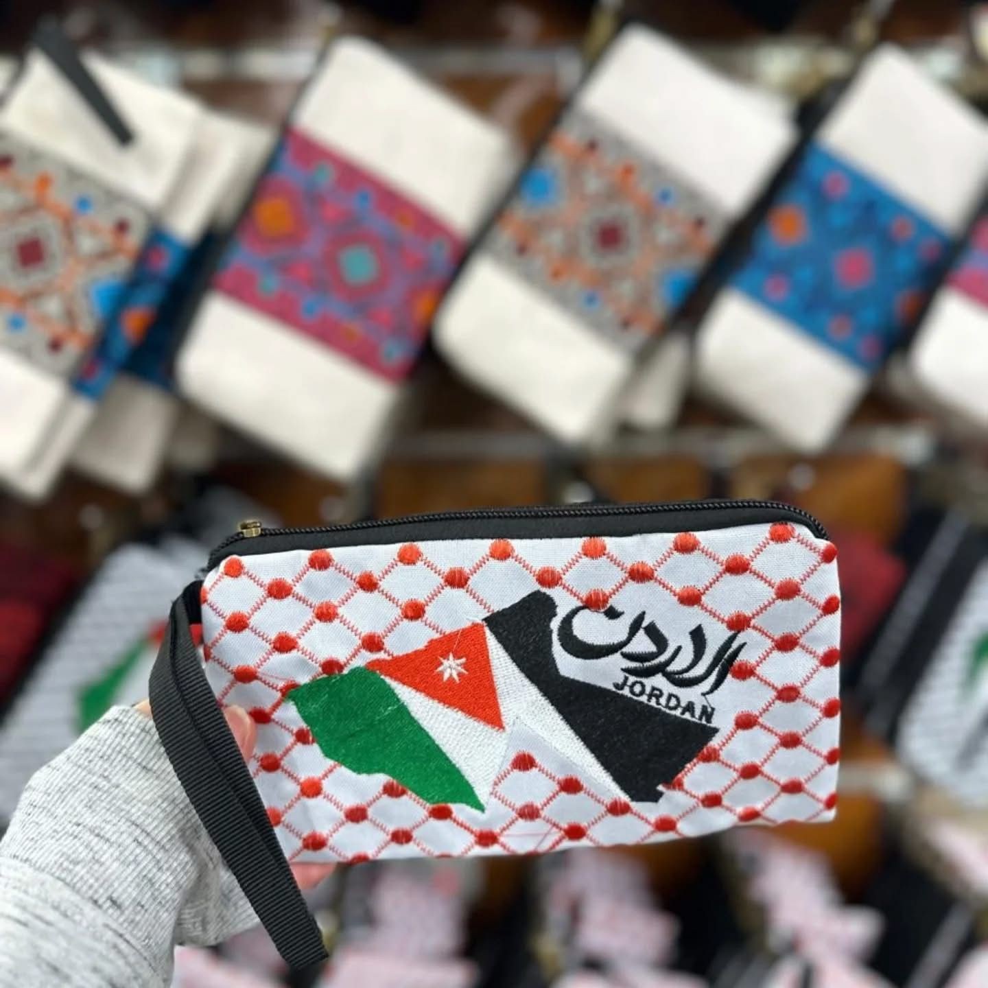 JORDANIAN Embroidered cosmetic bag traditional middle eastren pouch