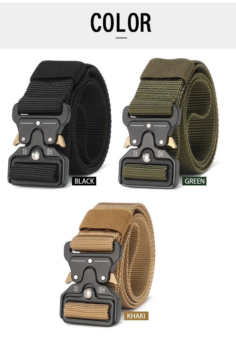 Men’s Nylon Tactical Belt Outdoor Hiking Camping Military Style Waist Belt