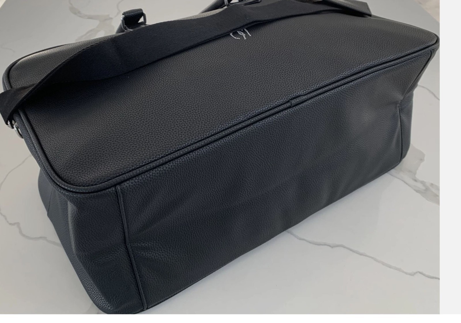 Ralph Lauren Fragrances Duffle Black Faux Leather Travel Shoulder Gym Bag New