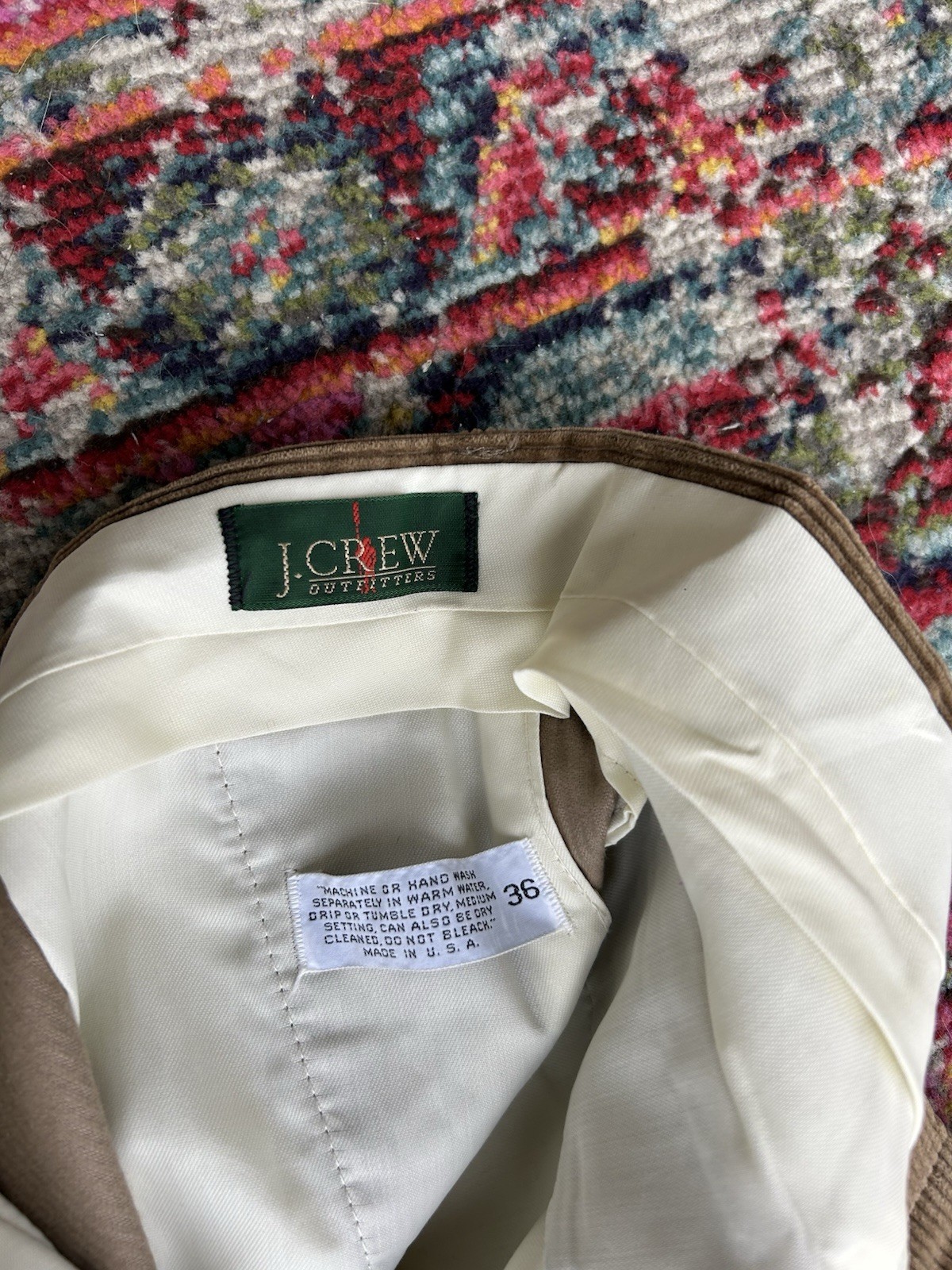 Vintage Oarsman 80s/90s Jcrew Corduroy Pants Made In USA 36 Talon Zipper