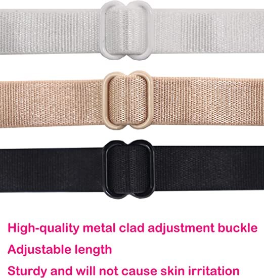 4 Pack Woman Bra Anti-Slip Strap Holder Elastic Clips Adjustable Back Rope Clips
