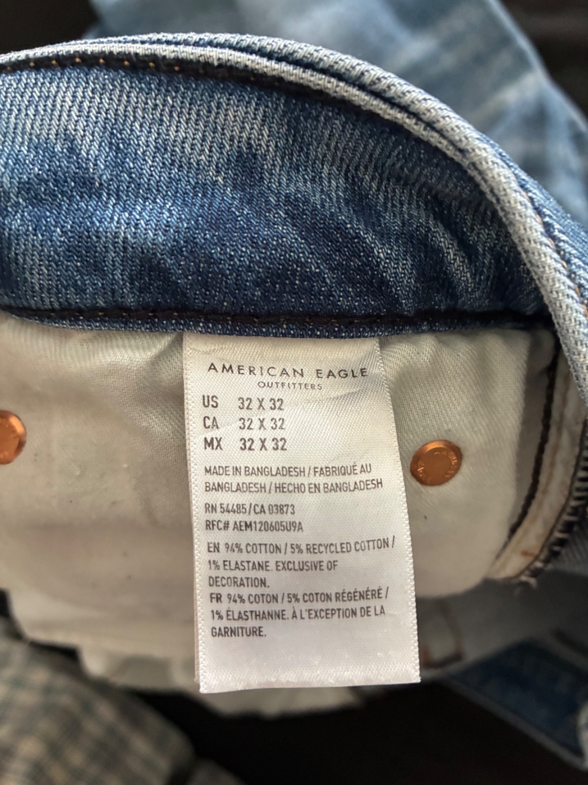 American Eagle AirFlex+ Men’s 32 x 32 Skinny Jeans Stretch Acid Denim