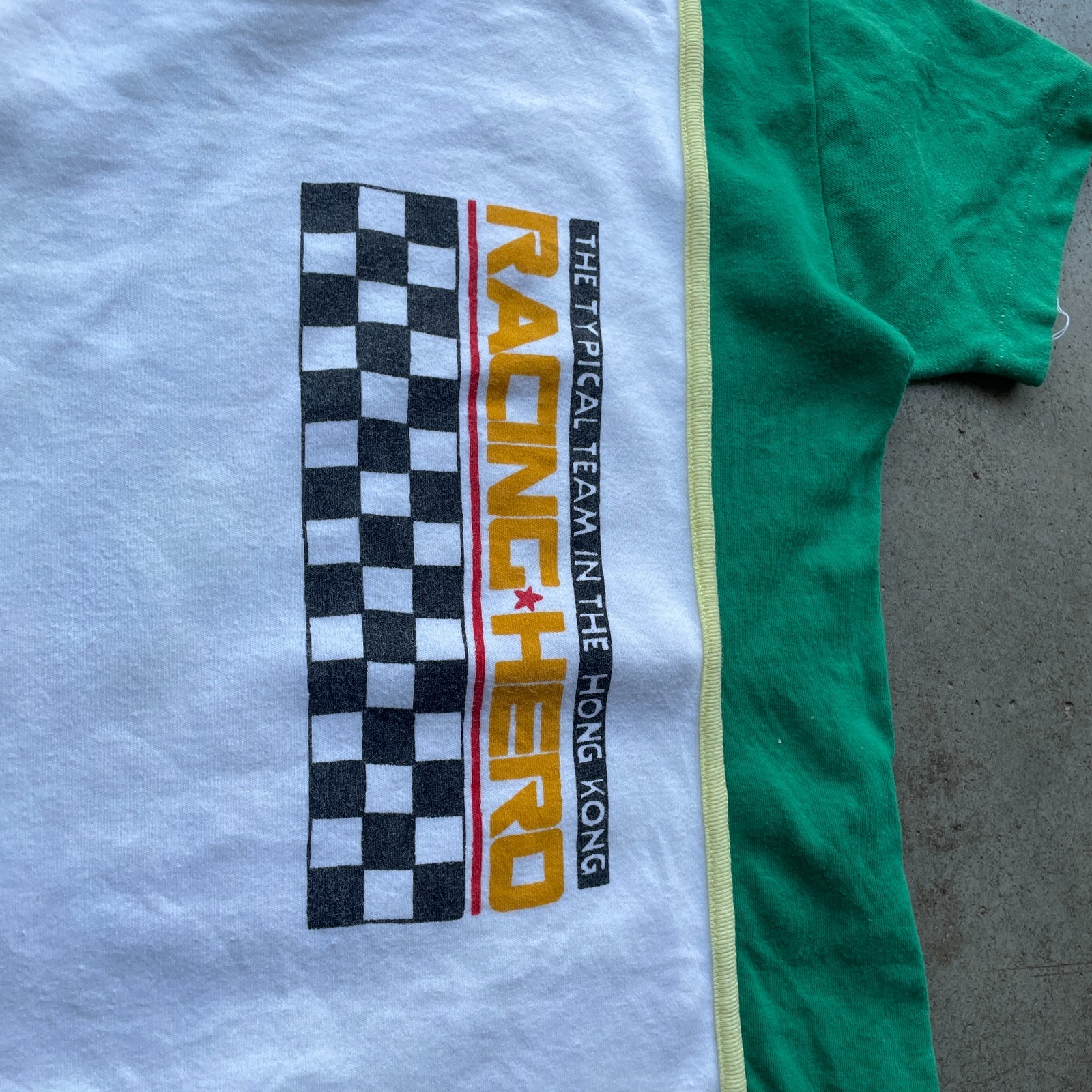 Vintage Hong Kong Racing Team Hero Shirt Striped Men’s Small Fit 2-Tone