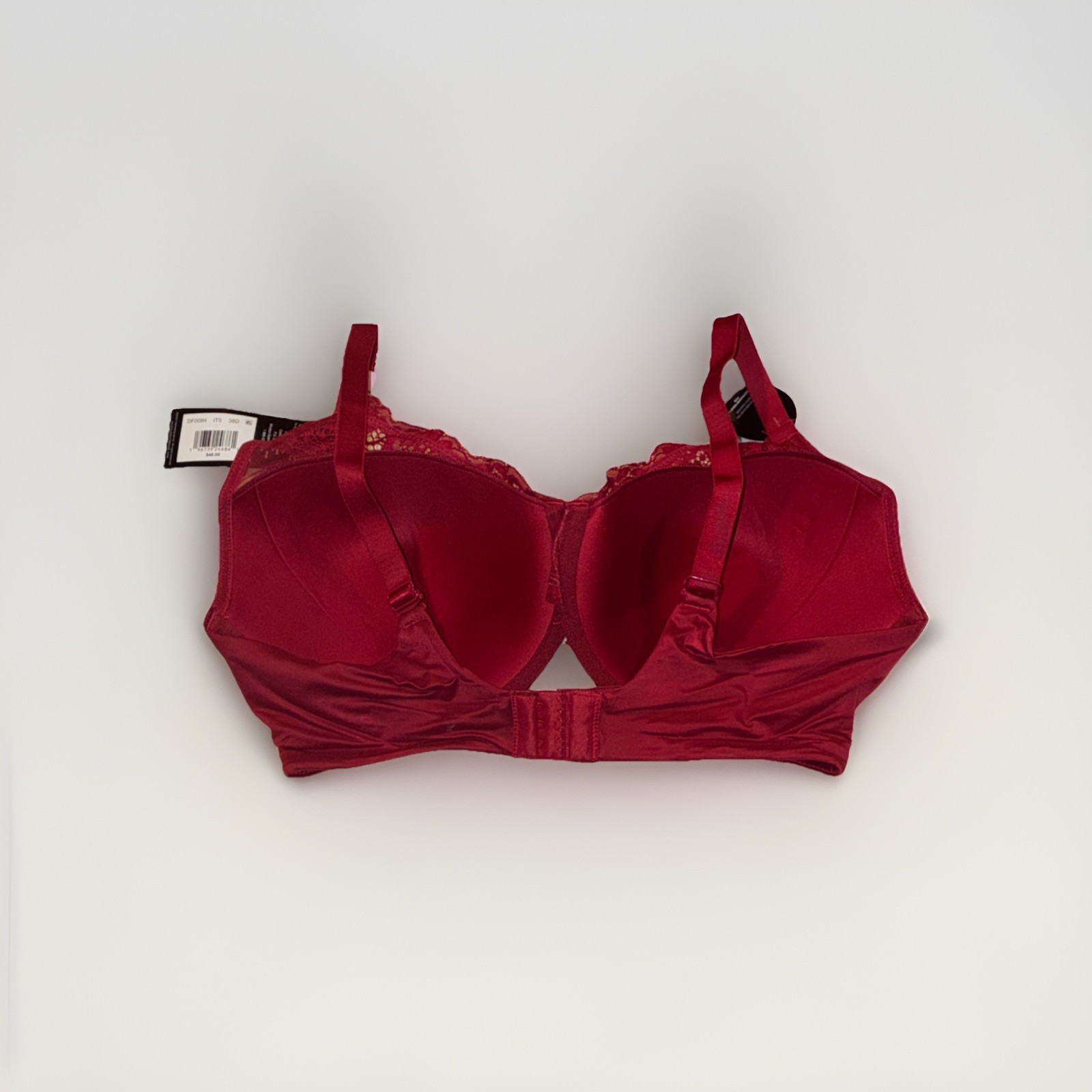 Bali Smoothing T-Shirt Bra 38D Red Lace Underwire Convertible Straps DF0084
