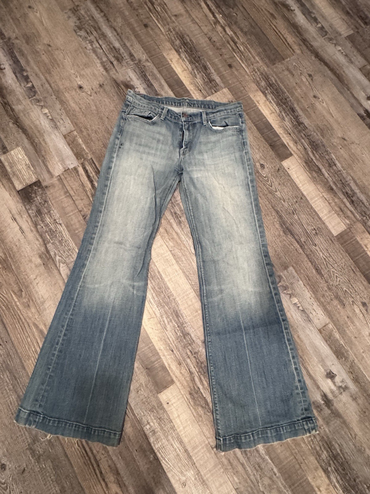 7 For All Mankind Women’s Dojo ginger Flared Trouser Jeans Light Wash 31×33