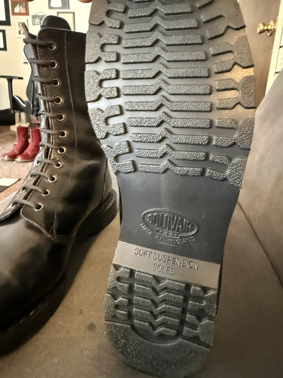 Solovair Greasy Black Astronaut boot. US 13 UK 12. EU 47 !See description!