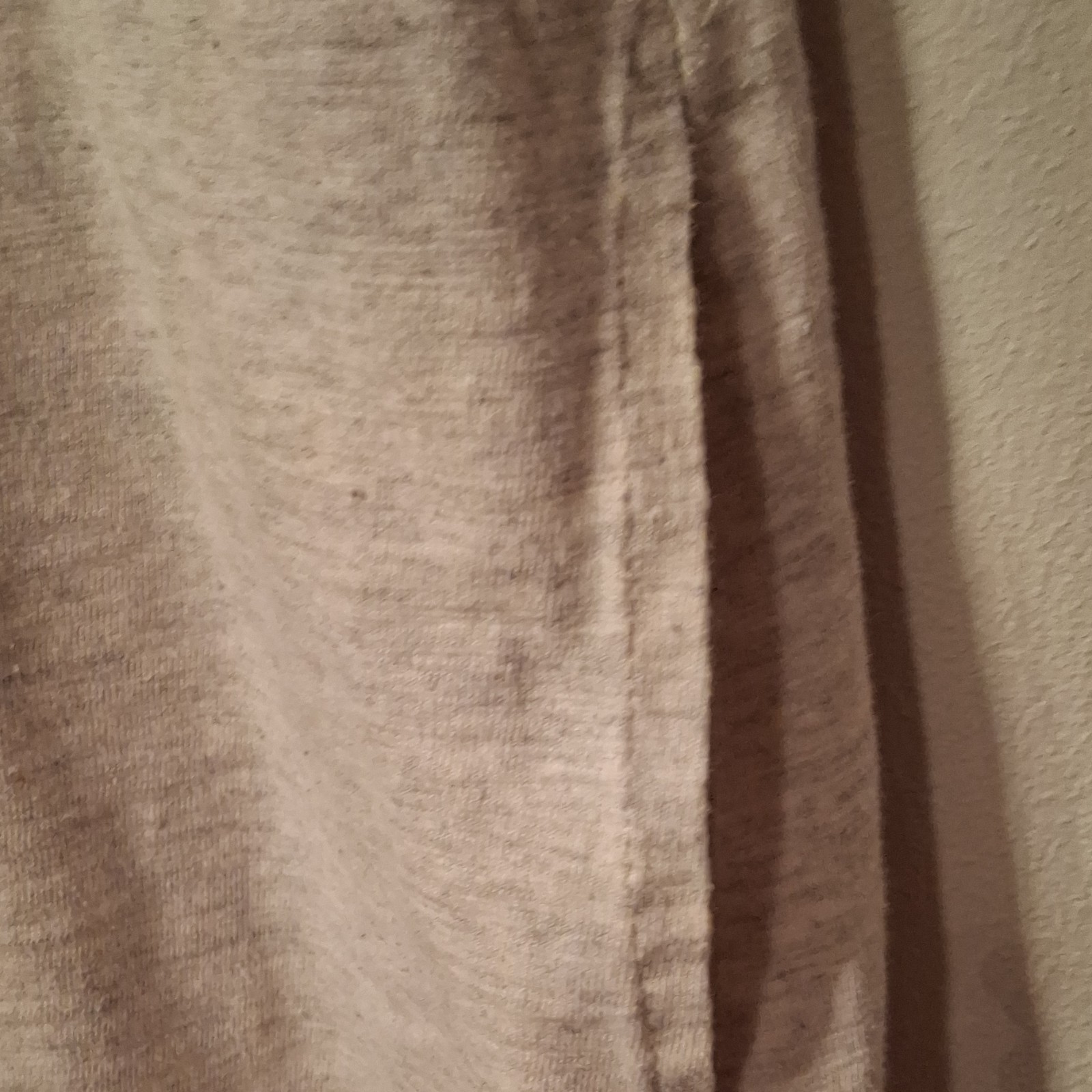 Umgee Beige Solid Knit V-Neck Long Sleeve Ruffle Tunic Top 100% Cotton M