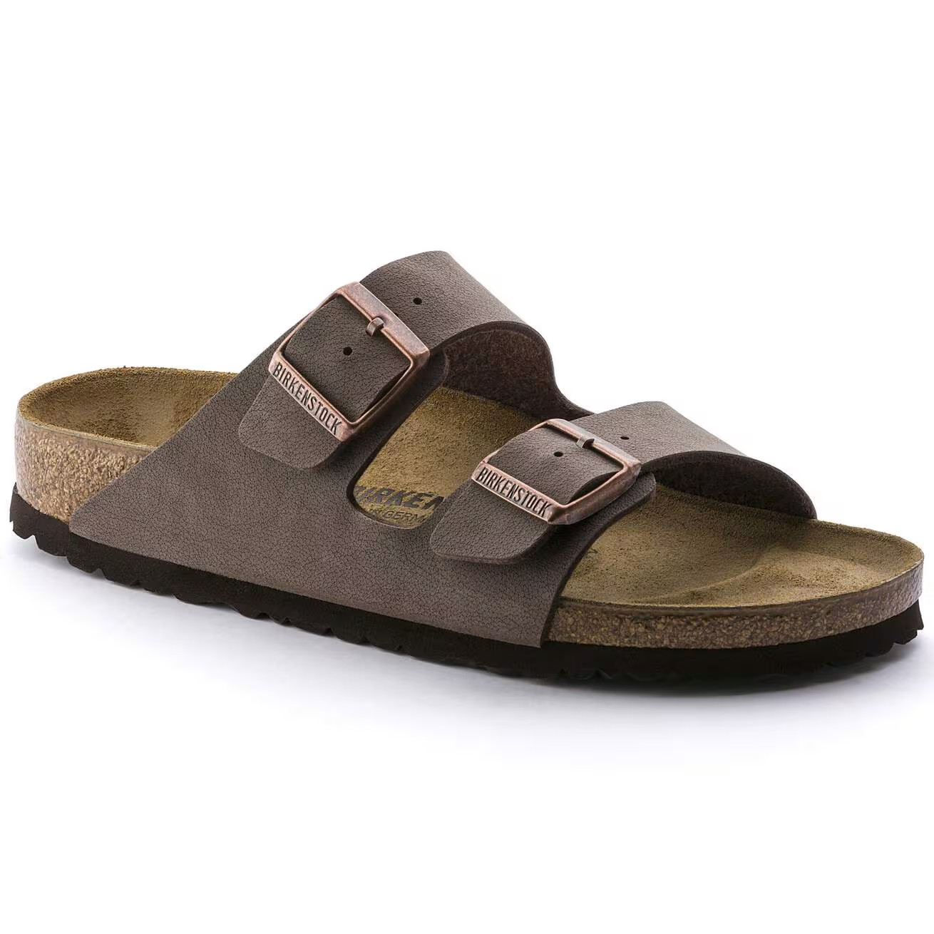 Birkenstock Arizona Birkibuc Leather Suede Footbed Unisex Sandals Mocha+Stone