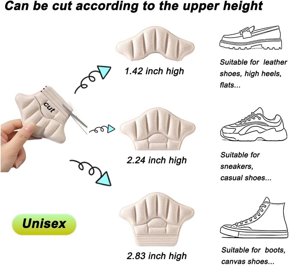 Heel Grips for Loose Shoes Heel Cushion Pads No-Slip Shoe Inserts Half Wholesale