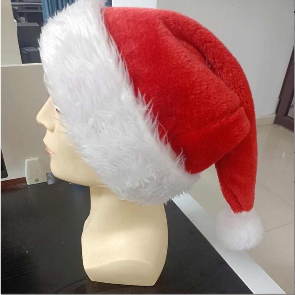 Christmas Santa Claus Cap Adult Christmas Holiday Hat Thickened Santa Claus Hat