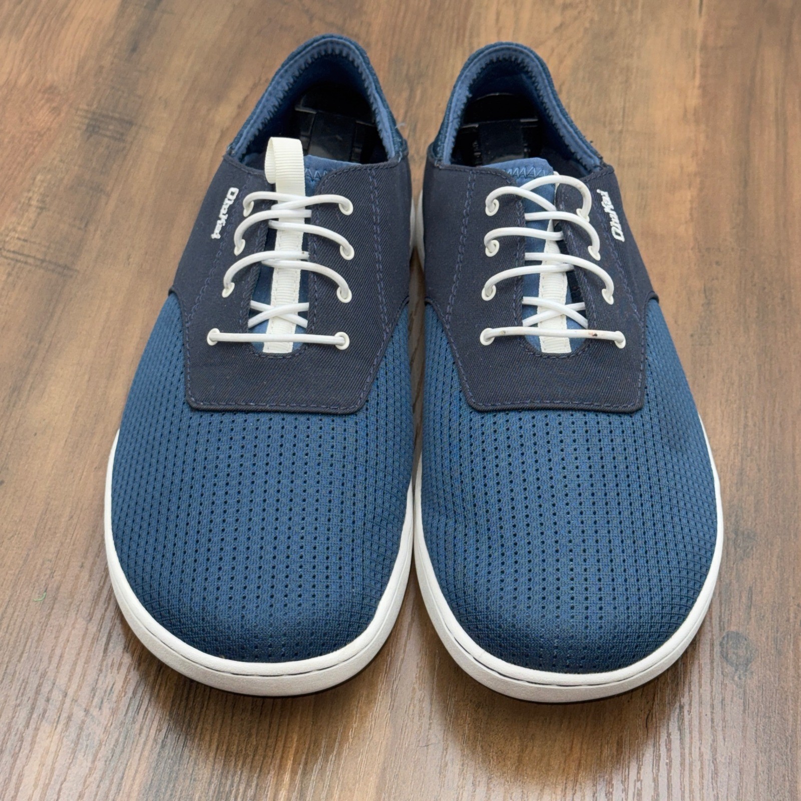 OluKai Nohea Moku Boat Shoes Mens 8.5 Blue Mesh Slip On Sneakers