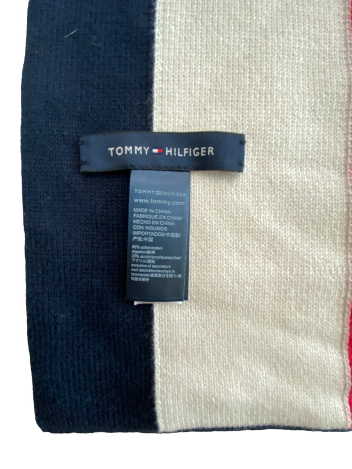 Tommy Hilfiger Winter Scarf Neck Warmer Logo Red White Blue Buyer’s Choice New