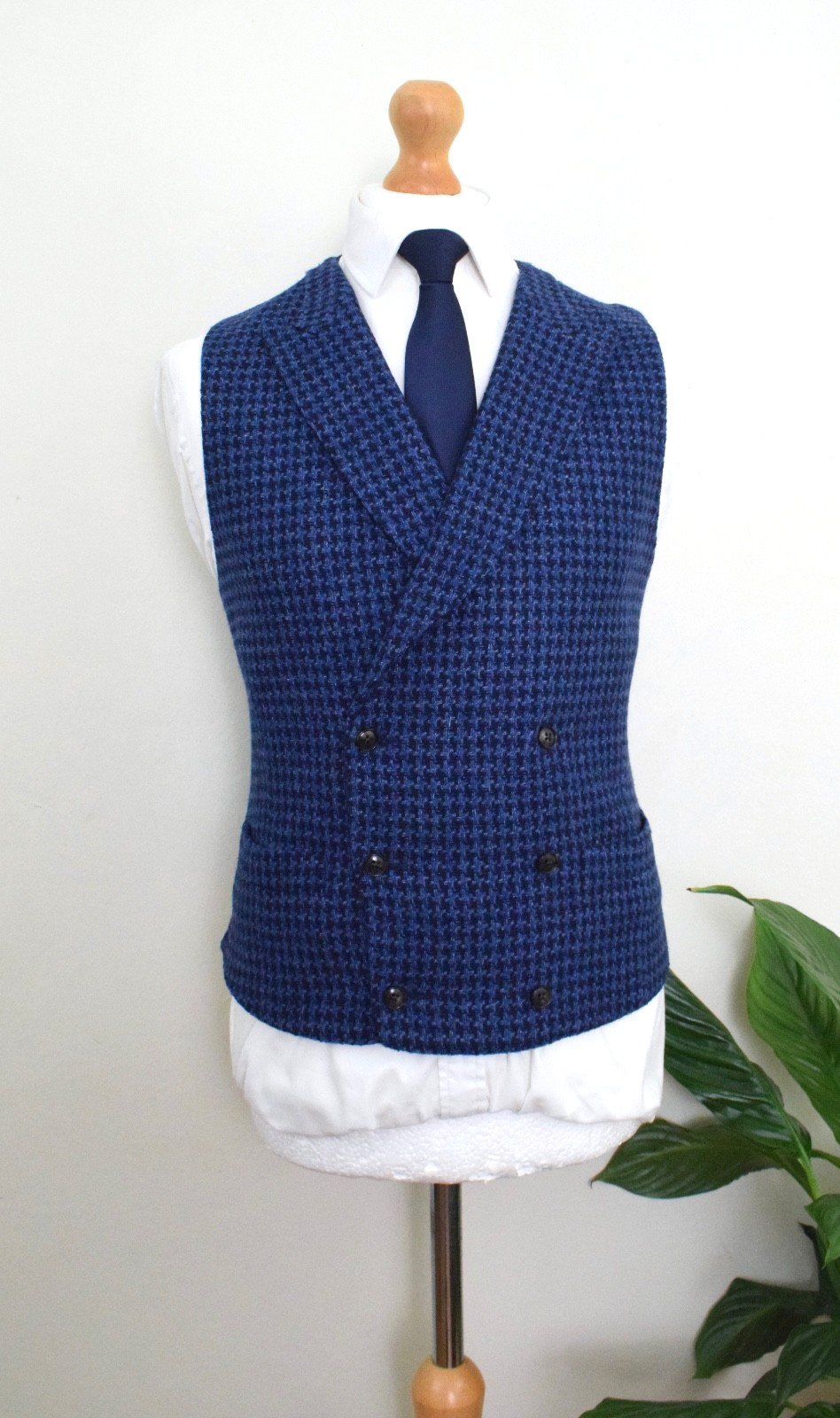 SUITSUPPLY Petrol Blue Textured Weave Suit £627 Size 38S/48S W32 L28 Slim Soho