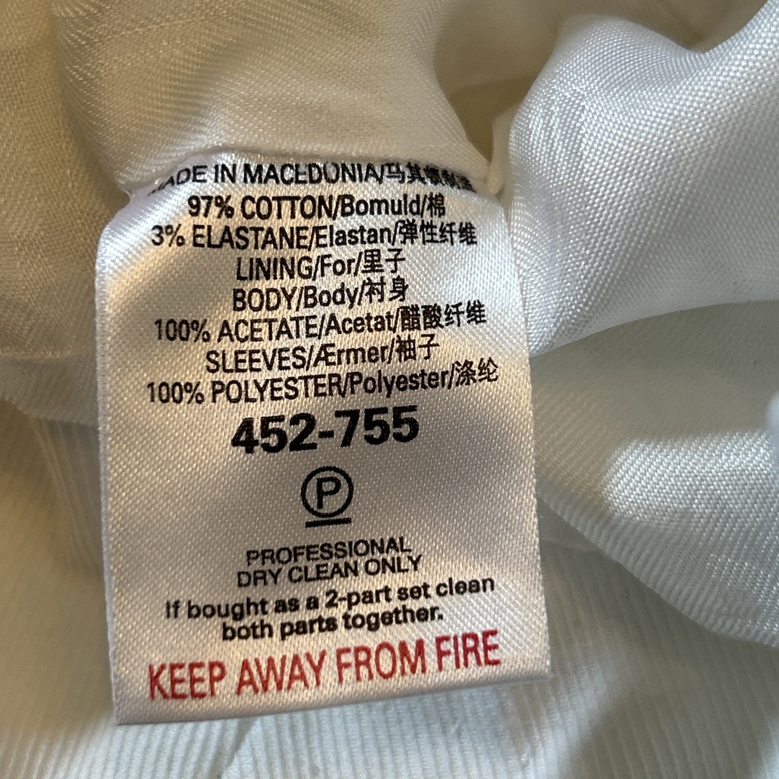 Next White Cotton Blazer Jacket Size 8 Fully Lined Excellent Condition