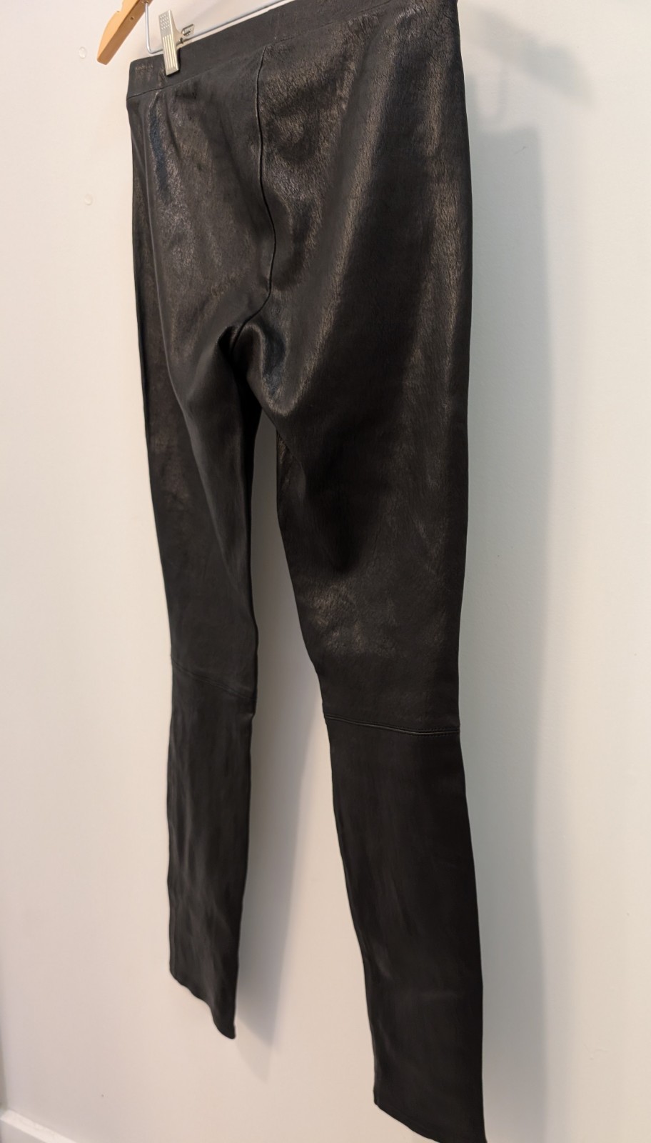 $1050 J BRAND L8007 SKINNY EDITA PULL UP LEATHER LEGGING PANTS WOMEN’S MED BLACK