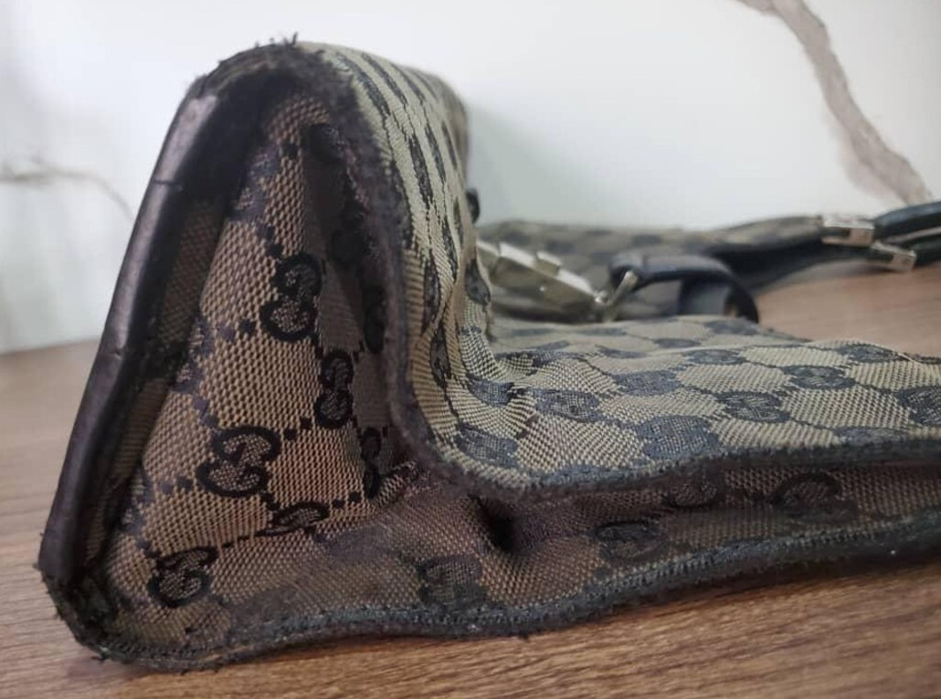 Vintage(before 2007) Gucci Brown JackieGG Pattern Shoulder Bag