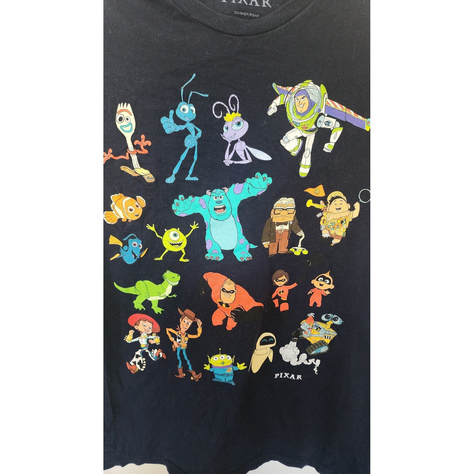 Disney Pixar Kids Navy Blue Character Collage Graphic T-Shirt LG Toy Story Up