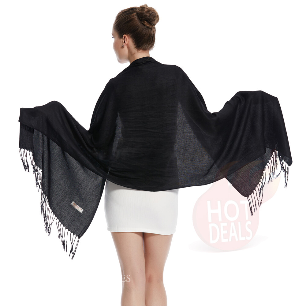 Soft Silk Shawl Wrap Women Pashmina Solid Scarf Stole Cashmere Wool Ladies Scarf