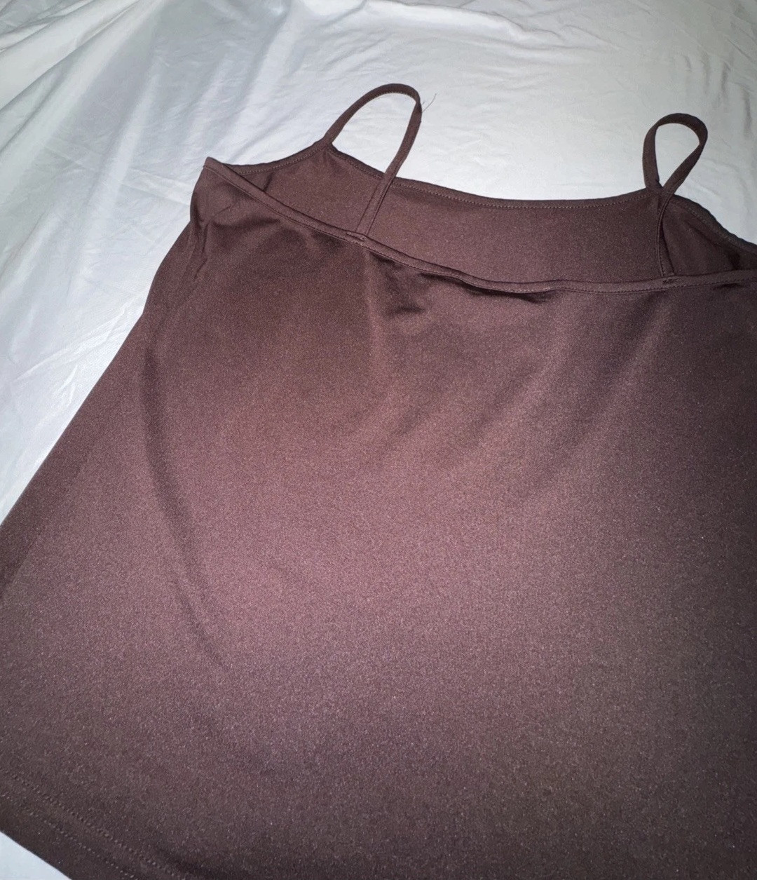 Angel Size 14 Brown Polyester/Spandex Spaghetti Straps Tank Top