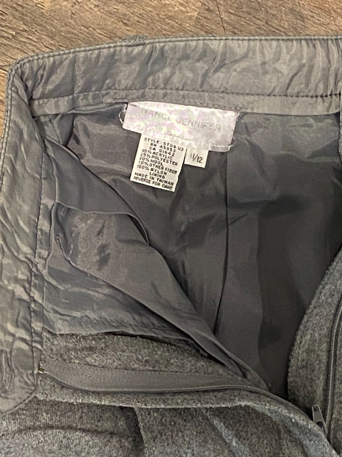 Nanci Jennifer Junior’s GRAY Wool Fully lined pants Size 11/12
