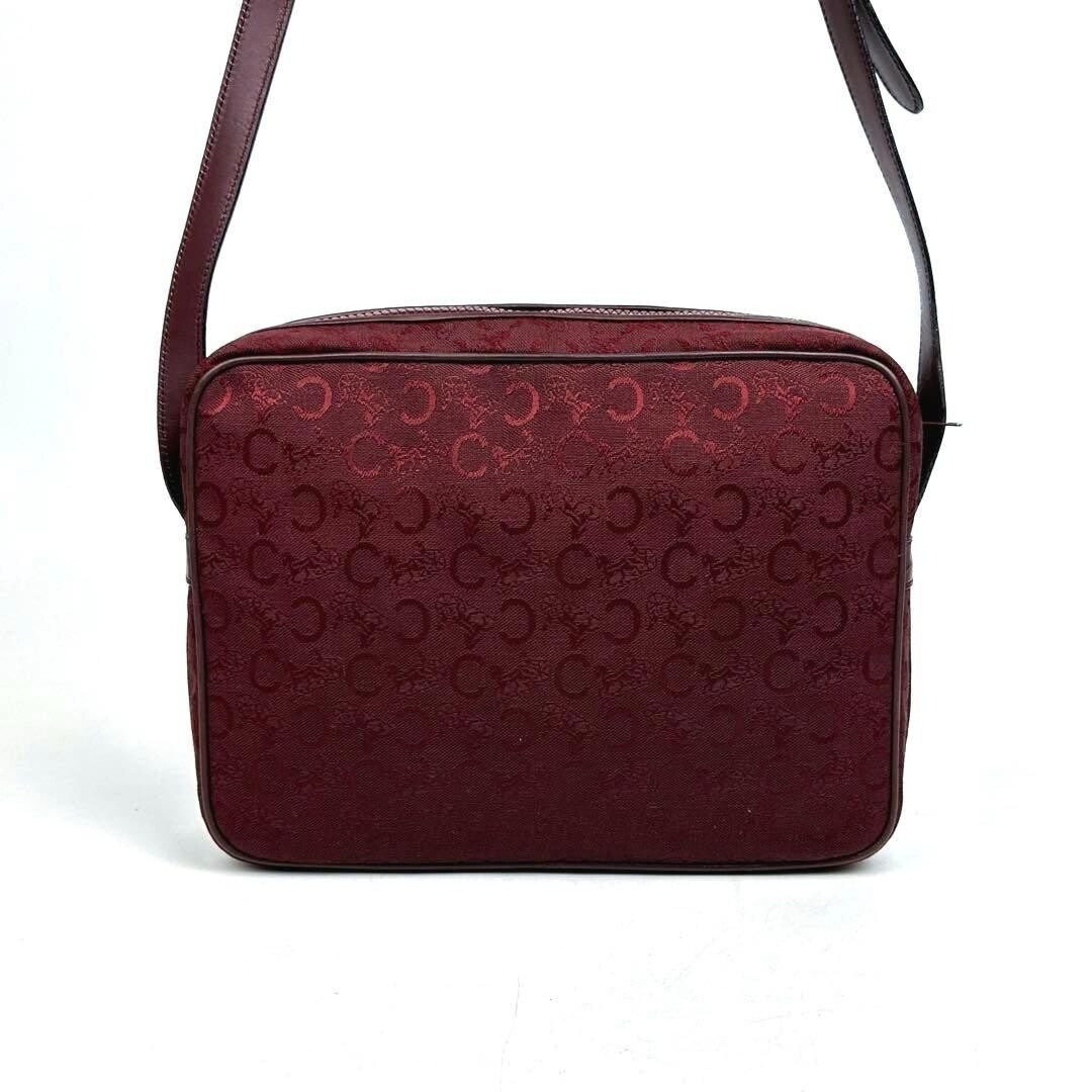 CELINE Shoulder bag C Sulky Macadam Canvas Leather Vintage Auth From Japan