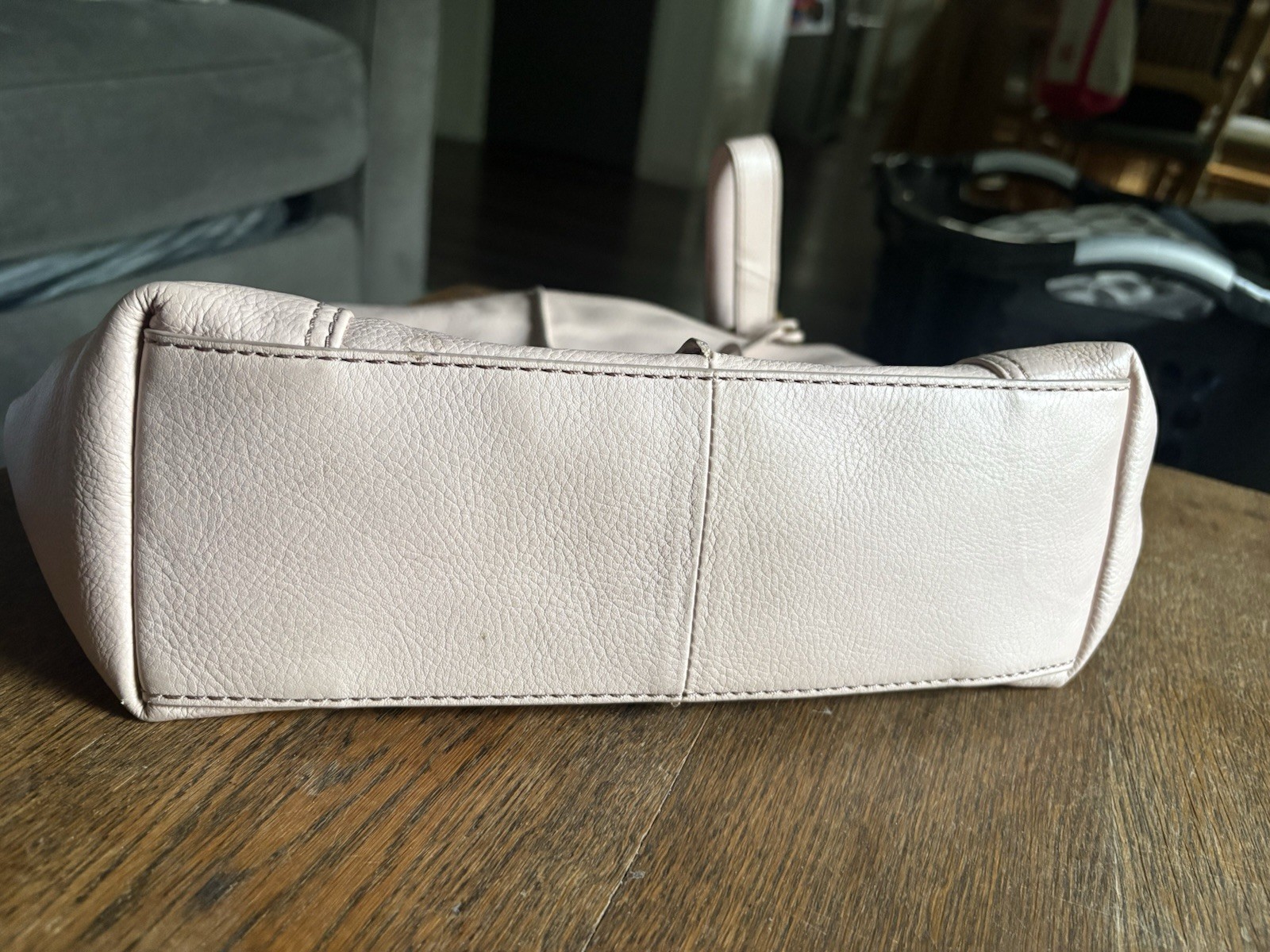 Fossil Lane NS Crossbody Shoulder Bag Pale Pink Leather Key Magnetic Closure