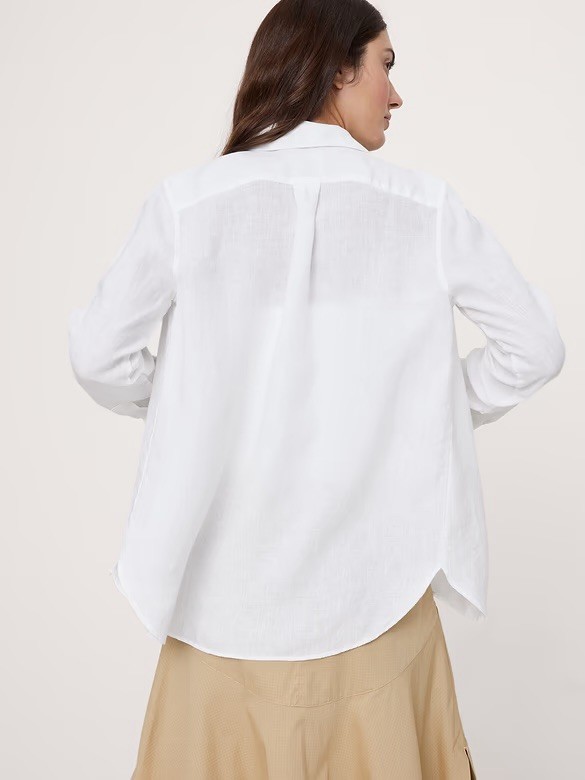 Banana Republic Women’s White Everyday Linen Shirt MEDIUM MSRP $65