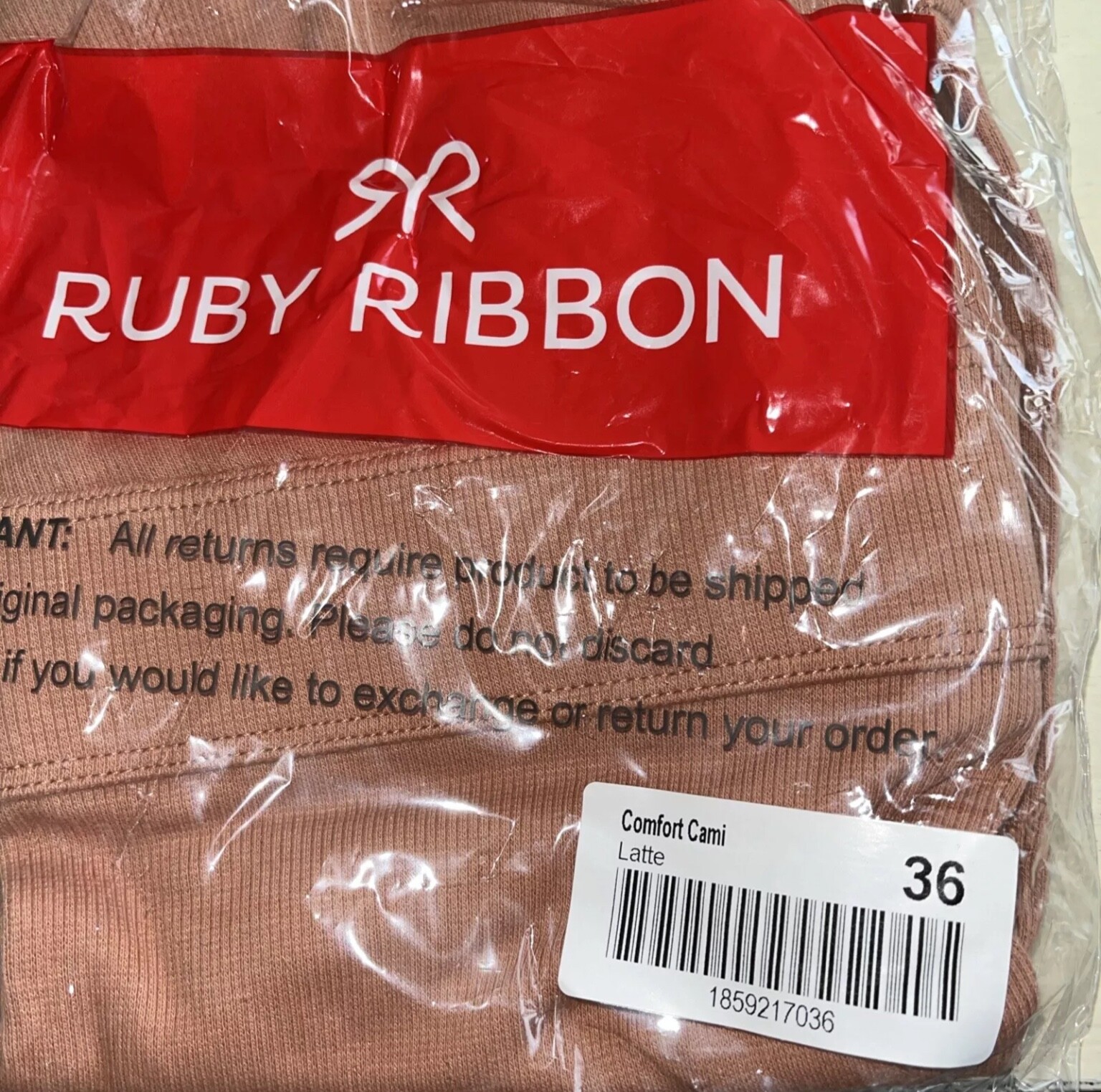 RUBY RIBBON COMFORT CAMI #1859 NEW!