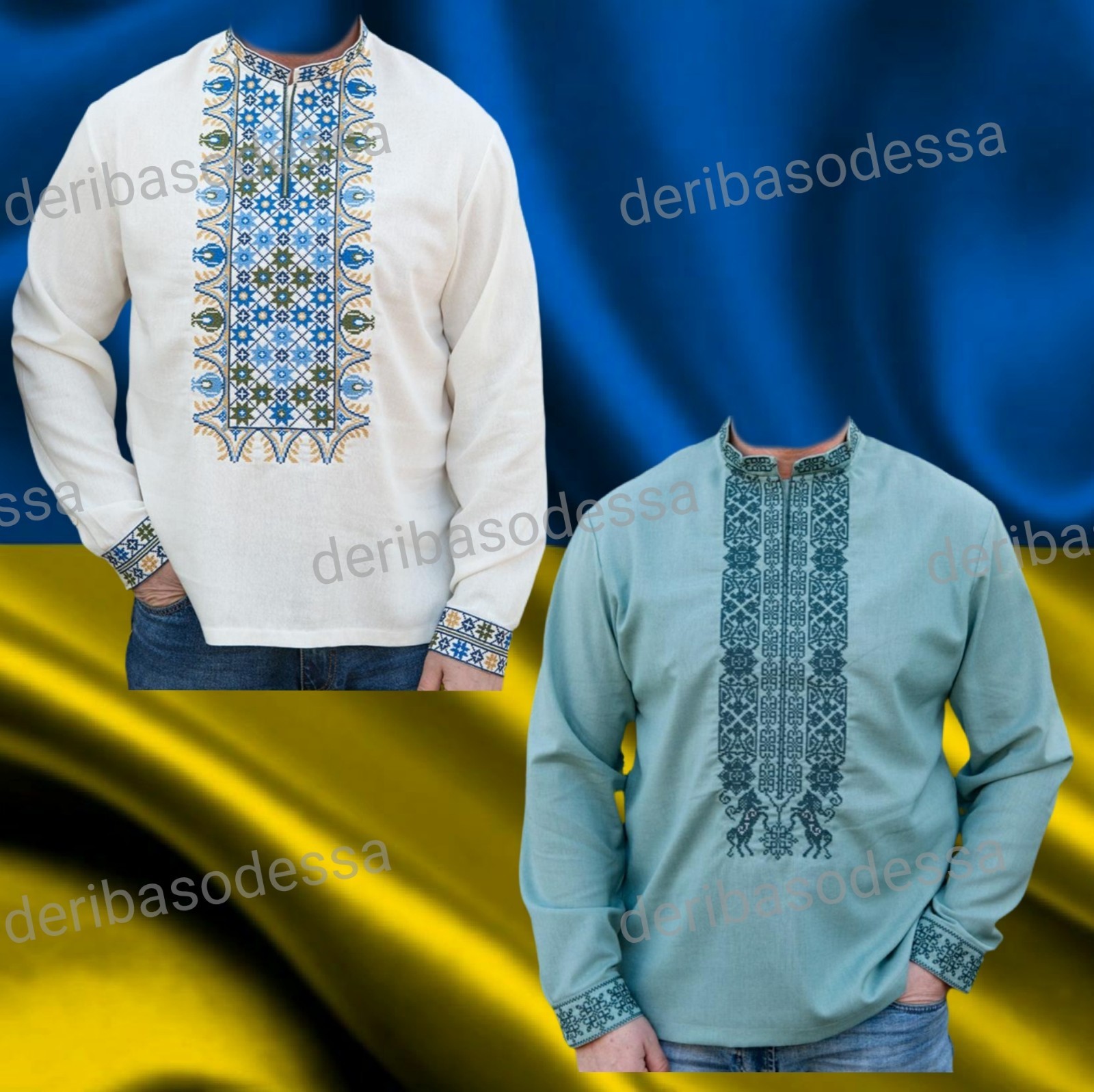 Ukrainian Embroidered Tradition shirt for men Sorochka Vyshyvanka S,M,L,XL-4XL