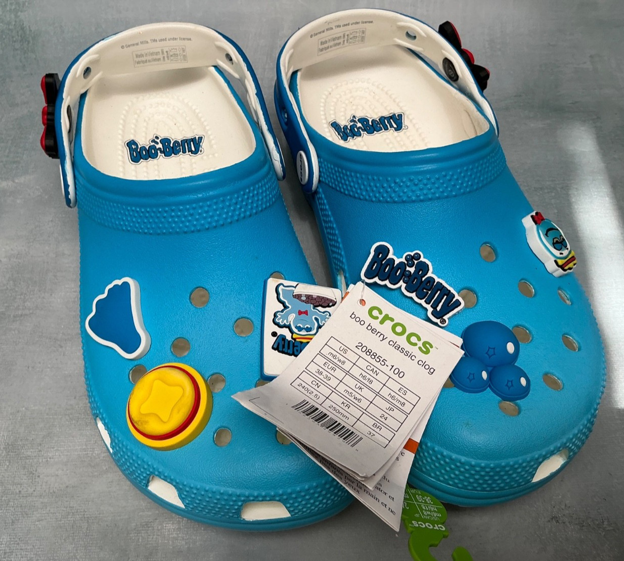 Crocs Boo Berry Cereal Classic Clogs W/8 M/6 NWT
