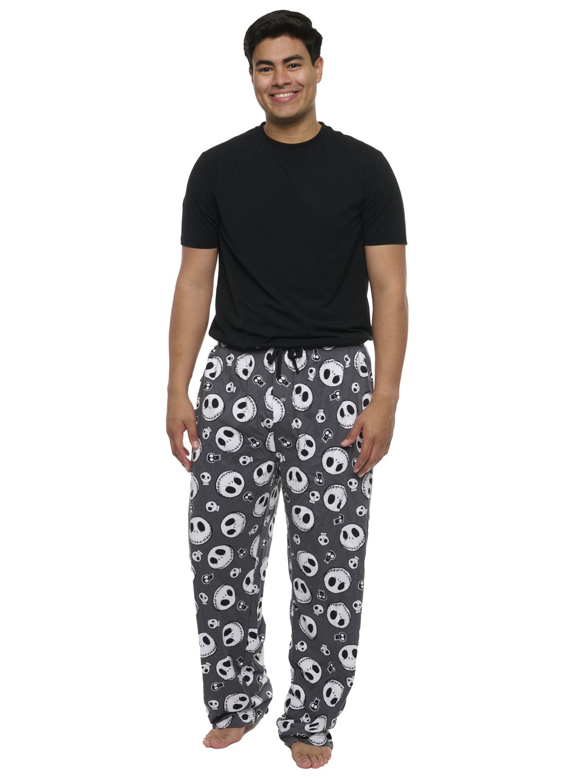 Men’s Jack Skellington Pajama Pants Lounge Wear Nightmare Before Christmas Gray