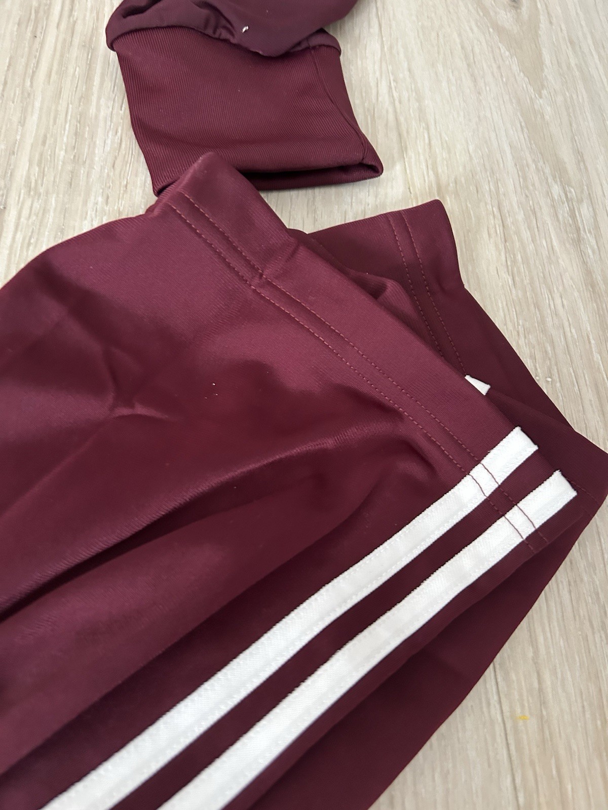Adidas Originals Maroon Firebird Track Pants Trefoil Open hem