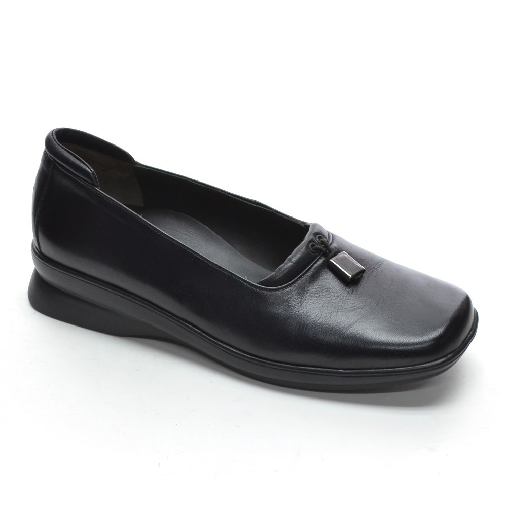 Womens Theresia M. Donna Wedge Loafer 7 M Black Leather Sneaker Shoes New in Box
