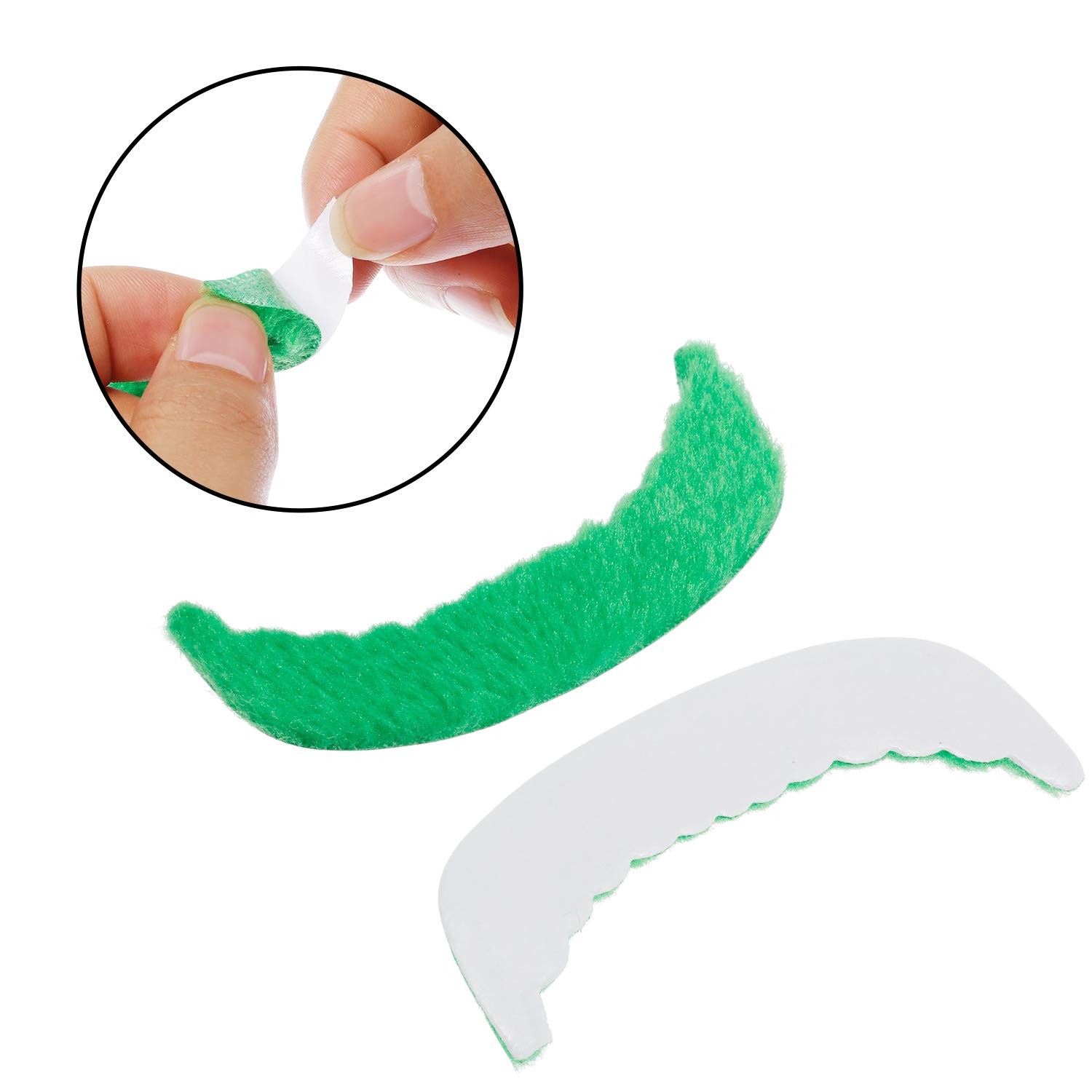 Tatuo 68 Pcs Fake Eyebrows and Mustaches Self Adhesive as picture show, Green