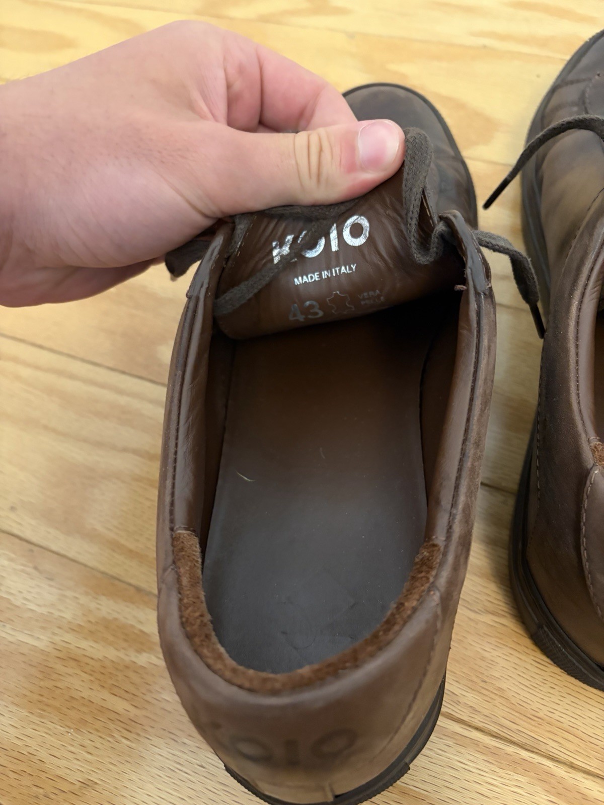 Koio Capri Men’s Size 10M Leather Sneakers Brown, Low Top, Italy, EU 43