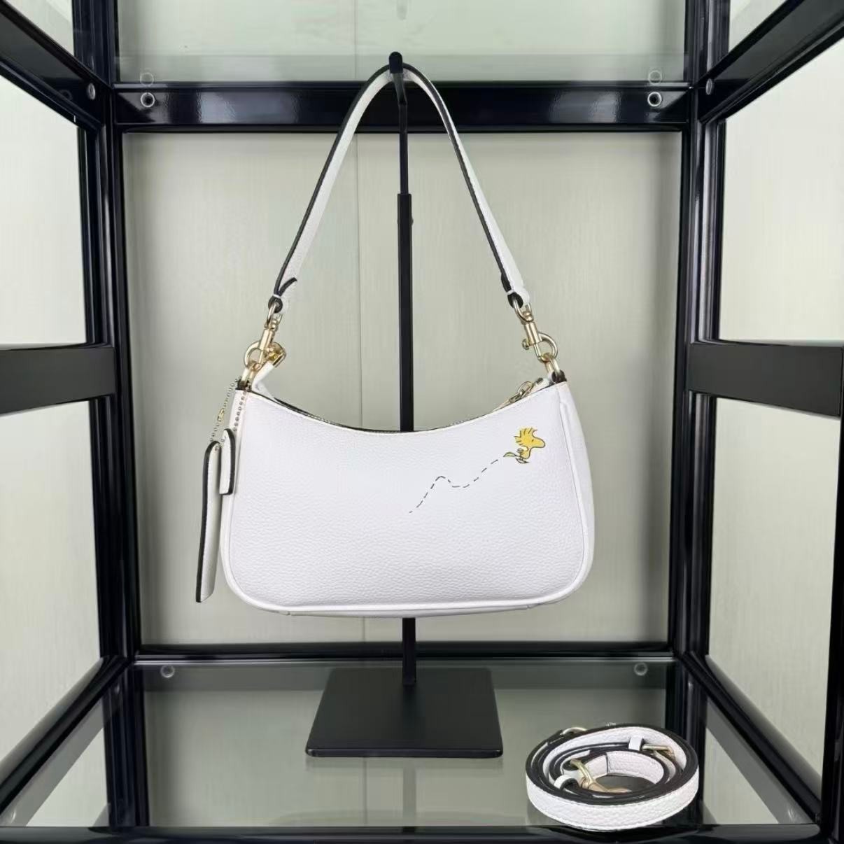COACH x PEANUTS Teri Shoulder Bag Snoopy Chalk Multi CBJ76 Outlet Free Shipping