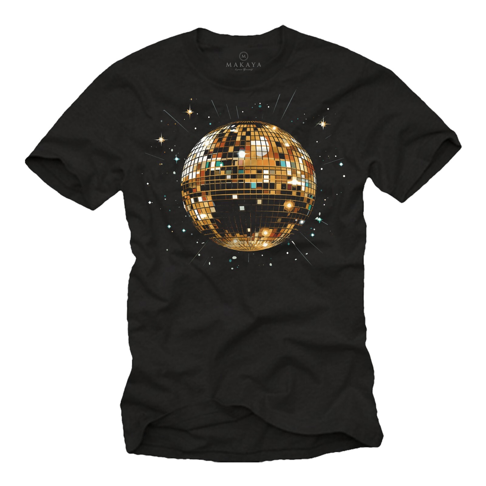 T-Shirt Herren Disco Print – schwarz blau grau Größe S M L XL XXL XXXL XXXXL 5XL