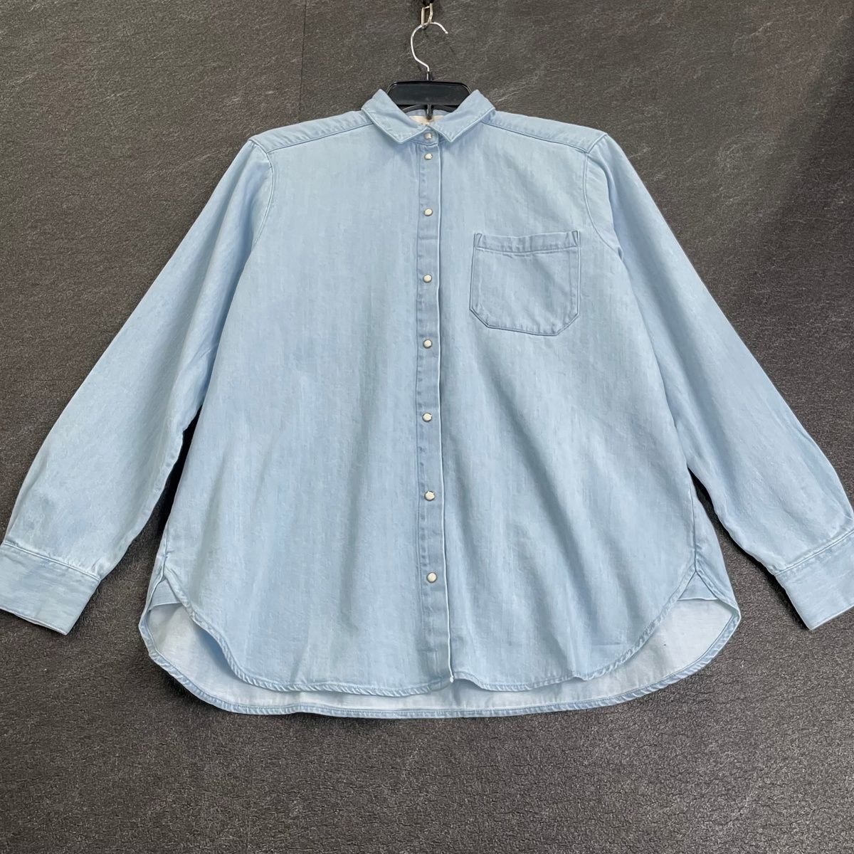 SEZANE Max Long Sleeve Shirt Women’s Size 2 Very Light Denim