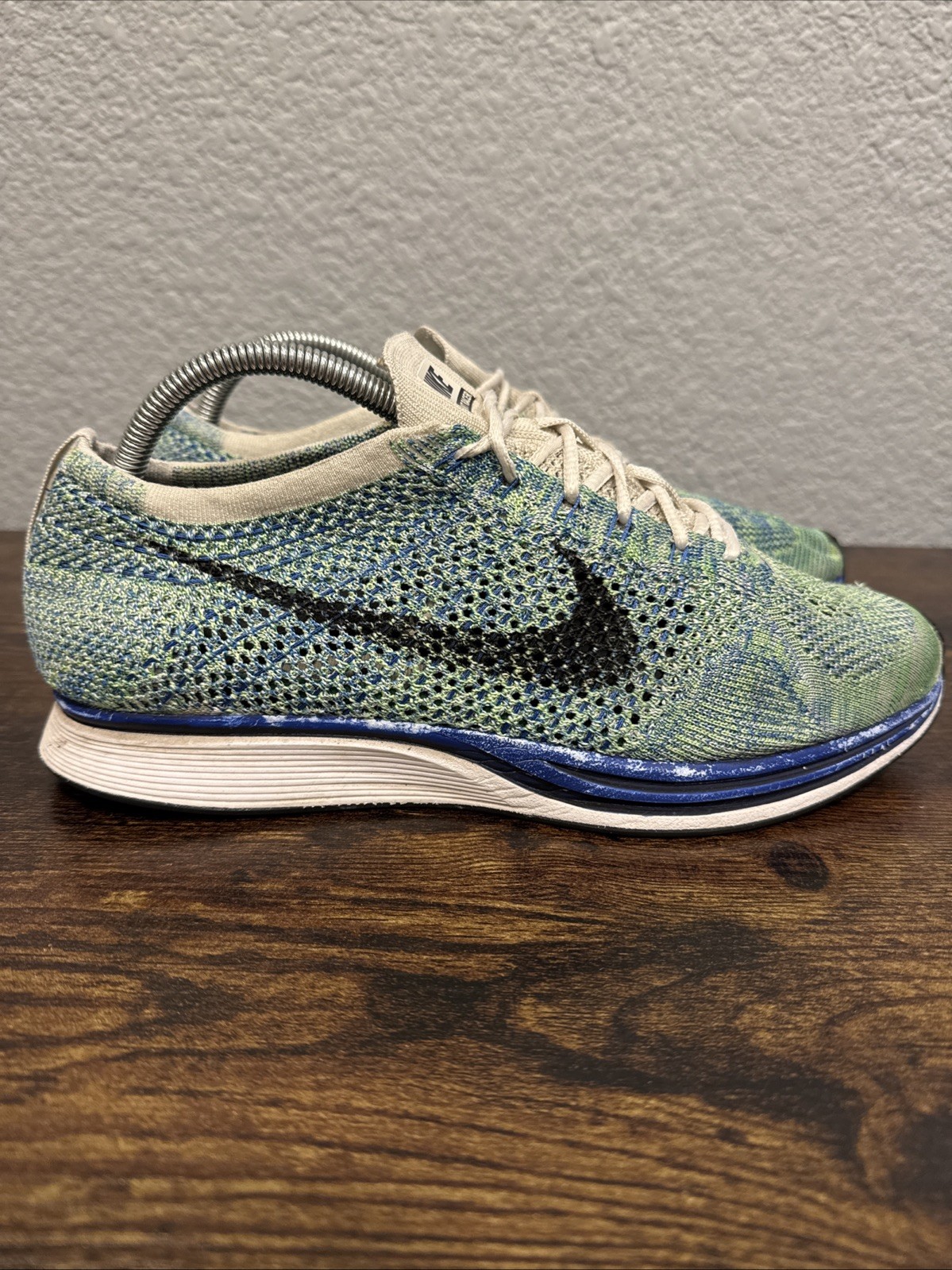 Nike Flyknit Racer Tranquil Teal Blue White 526628-810 Shoes Racer Men’s Size 10