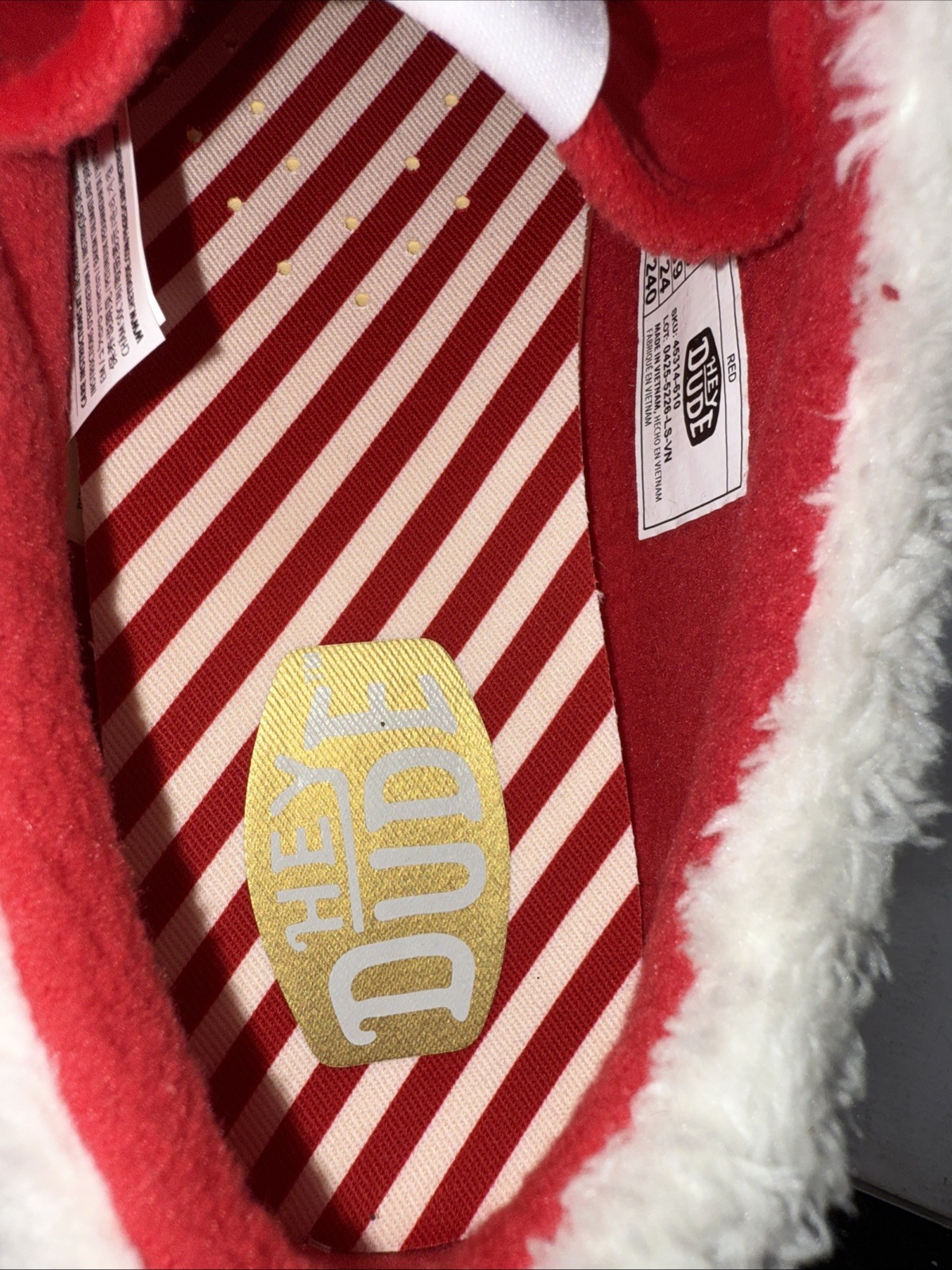 Hey Dude Wendy Mrs Claus Womens Size 8. Slip On Christmas