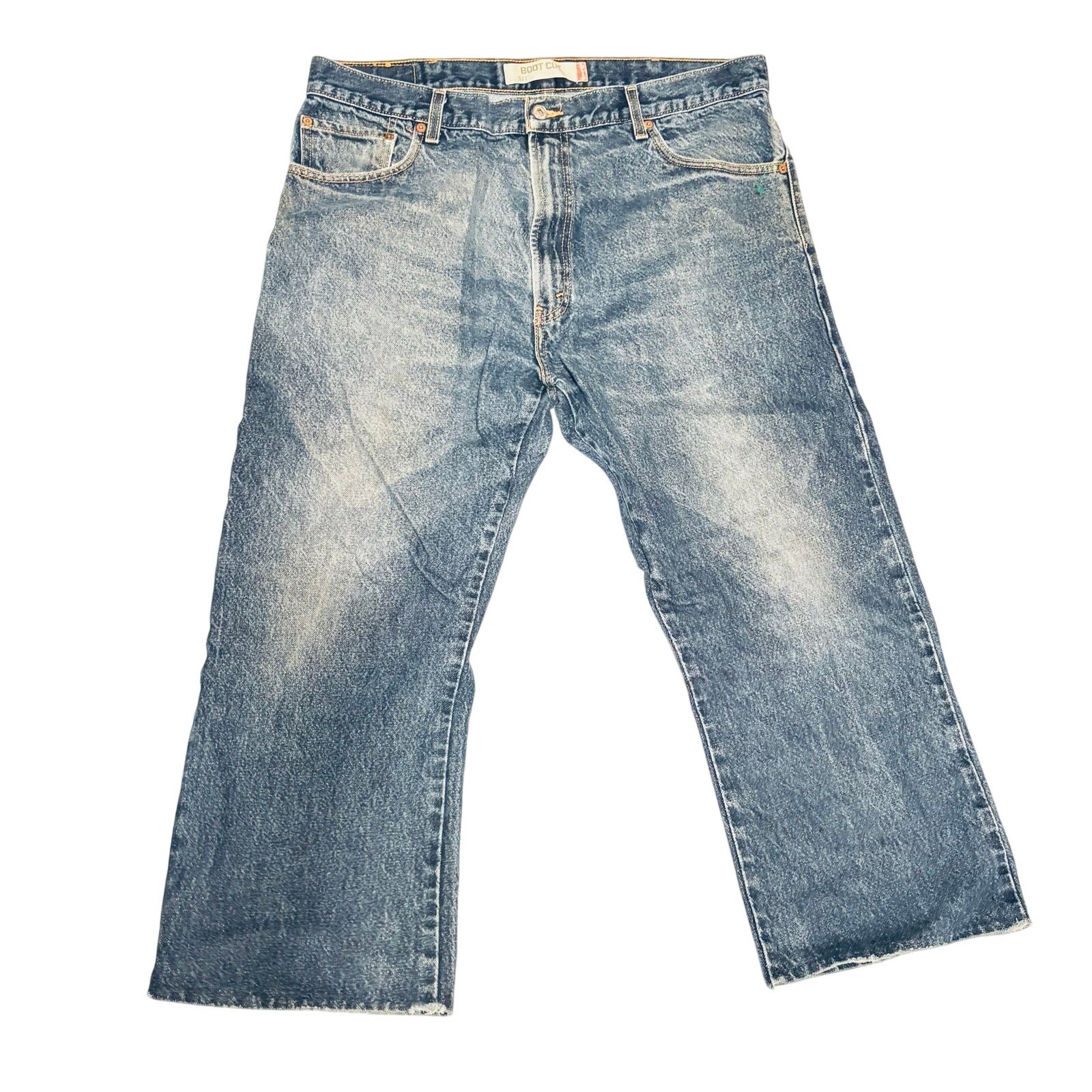 Levi’s 517 boot cut men’s blue washed wide leg jeans pants sz 40X34