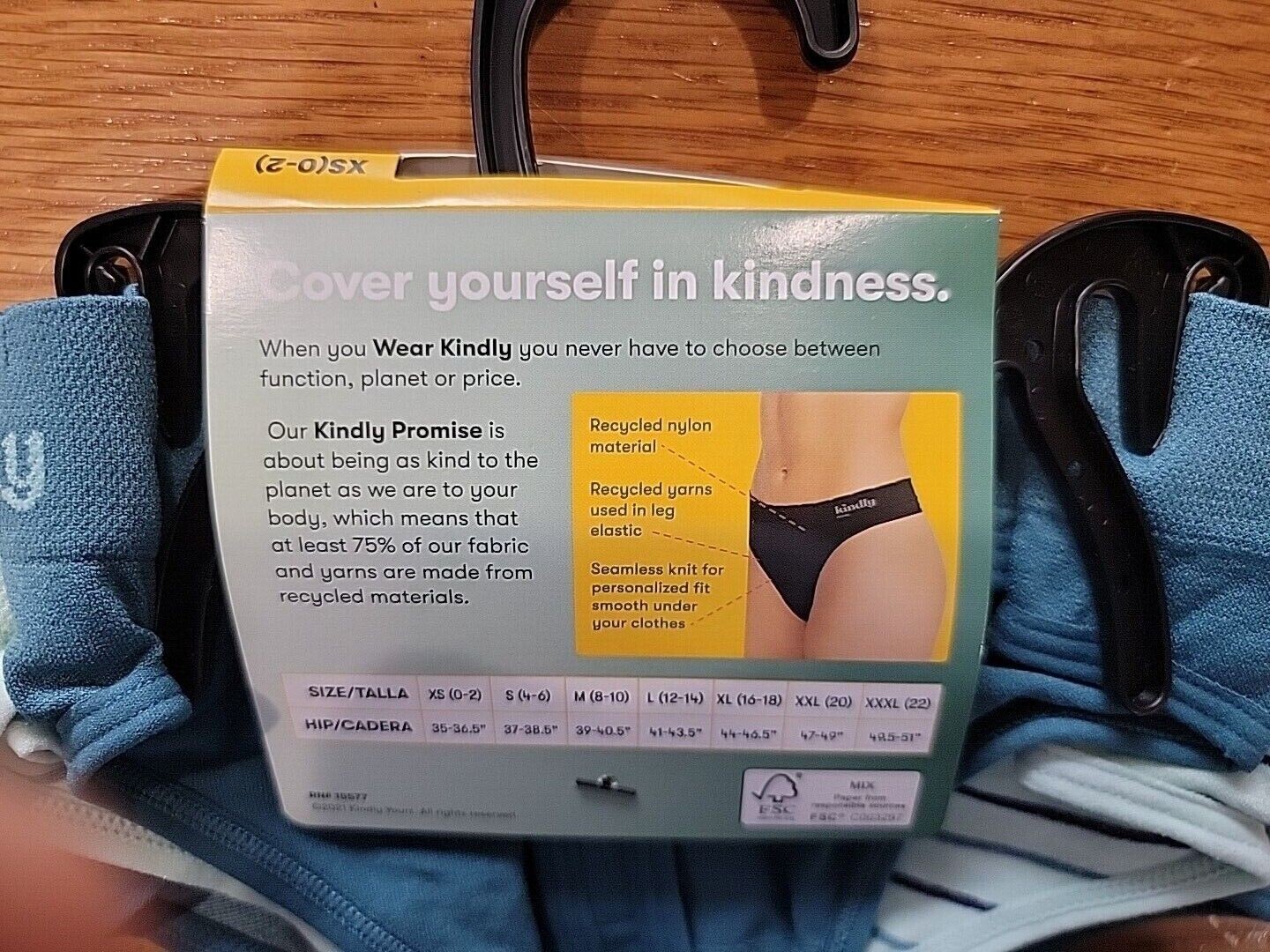 Kindly Yours Womens Sustainable Seamless Thong Panties 3Pk XS S M L XL 2XL 3XL