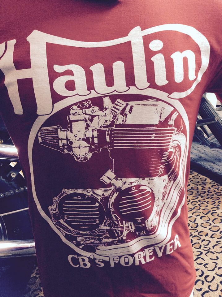 Haulin’ CB Forever Honda motorcycle engine t shirt 750 550 patch chopper bobber