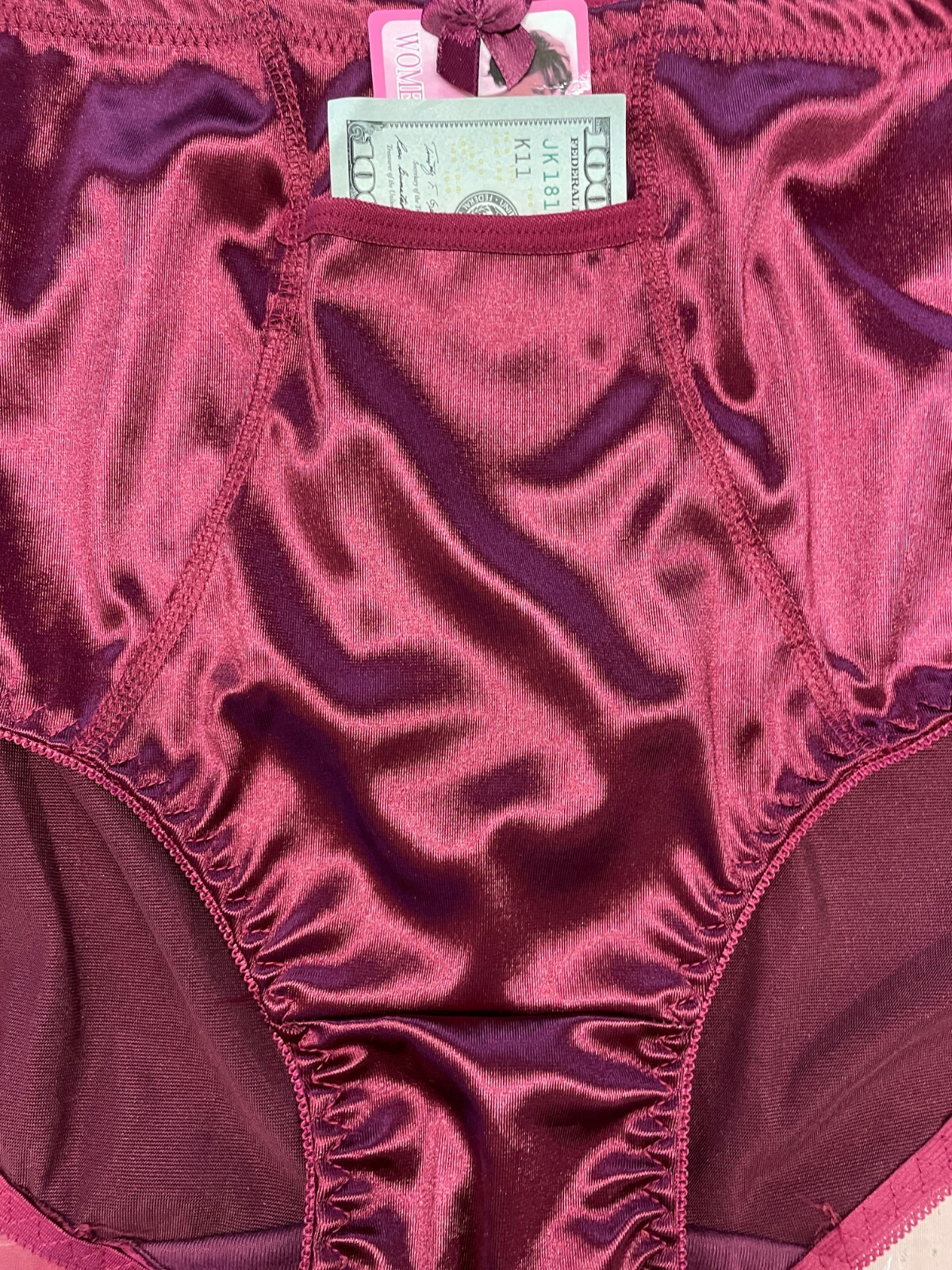 2-6 Lingerie Satin Panties S to Plus Size Womens Underwear Full Coverage Brief