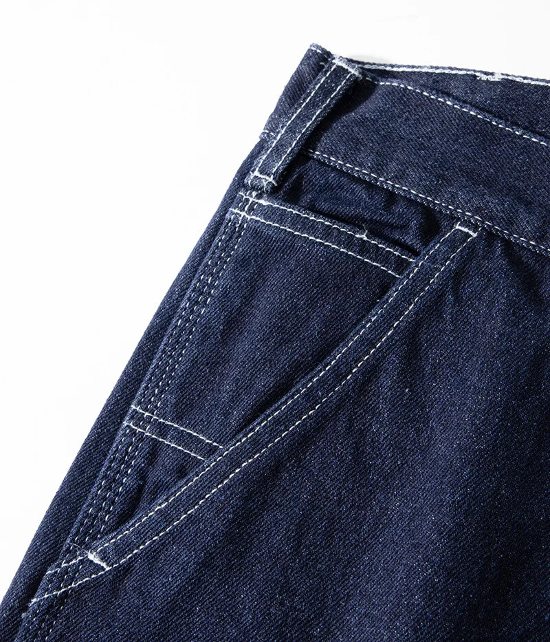Original Denim Railway Worker Jeans Pants Amikaki Striped Longs Tooling Trousers