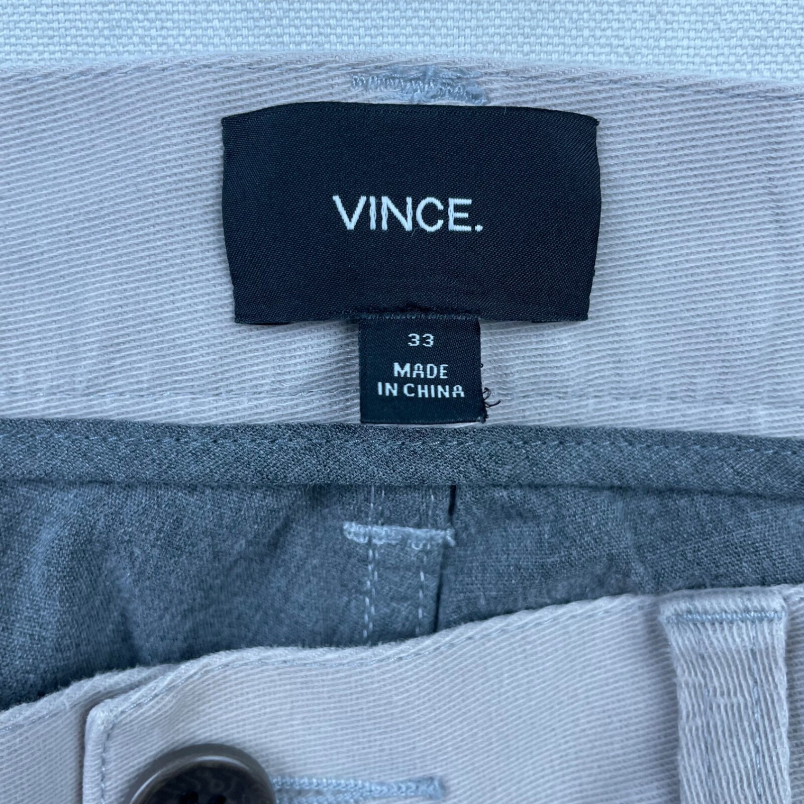 Vince Men’s Cotton Stretch 5-Pocket Pants Light Khaki/Tan • 33×32
